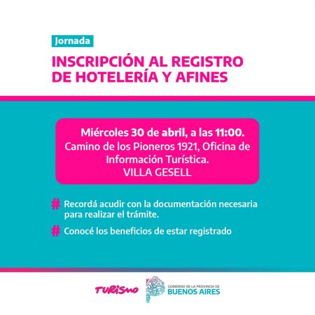 Jornada de Inscripción al Registro de Hotelería y afines