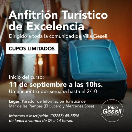 ABREN LAS INSCRIPCIONES AL CURSO “ANFITRIÓN TURÍSTICO DE EXCELENCIA”